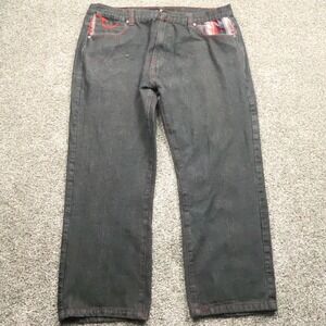 Red Ape Jeans Mens 38X29 wide leg baggy y2k Pants Red‎ Stitching Streetwear